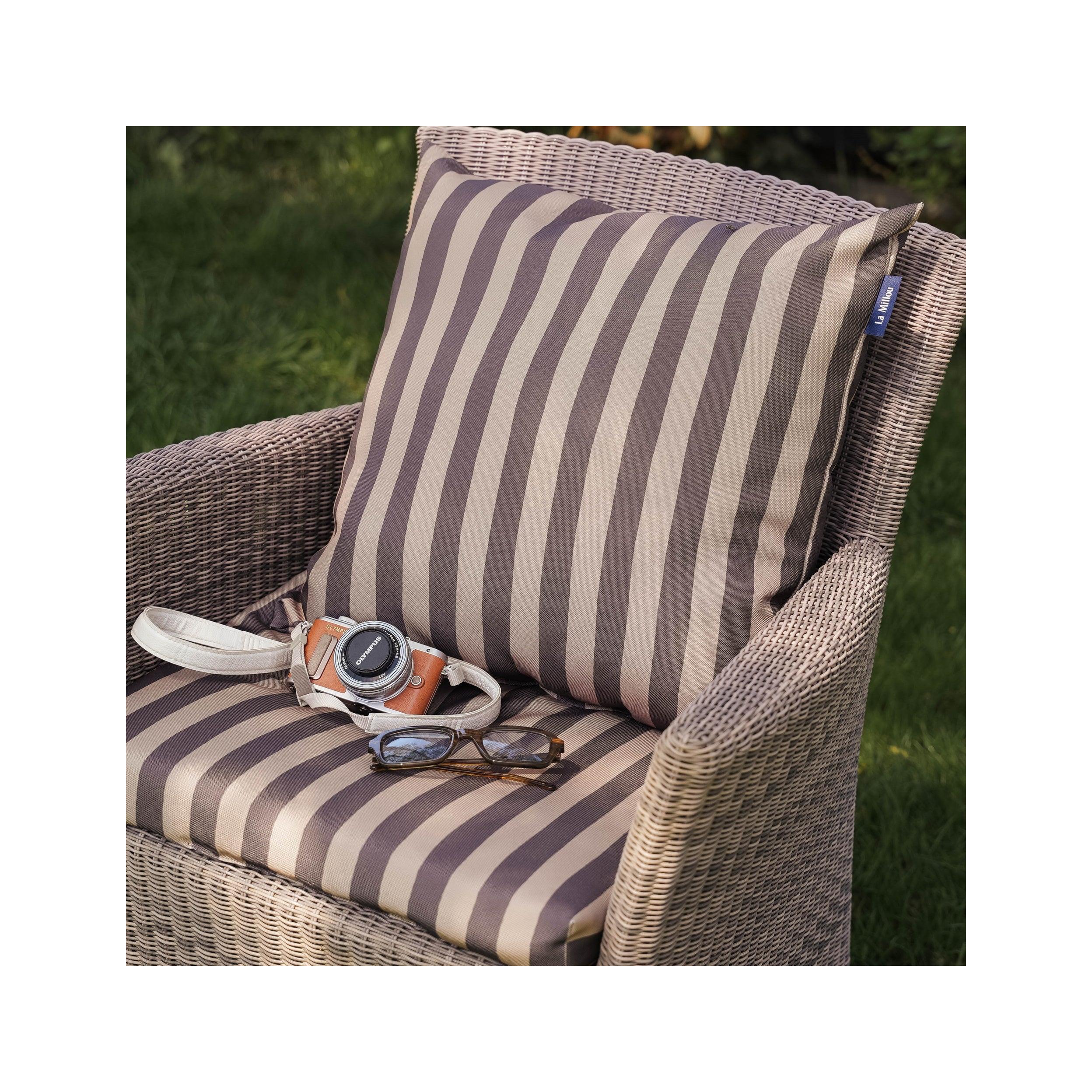 Coussin D’extérieur - Rayures Marron