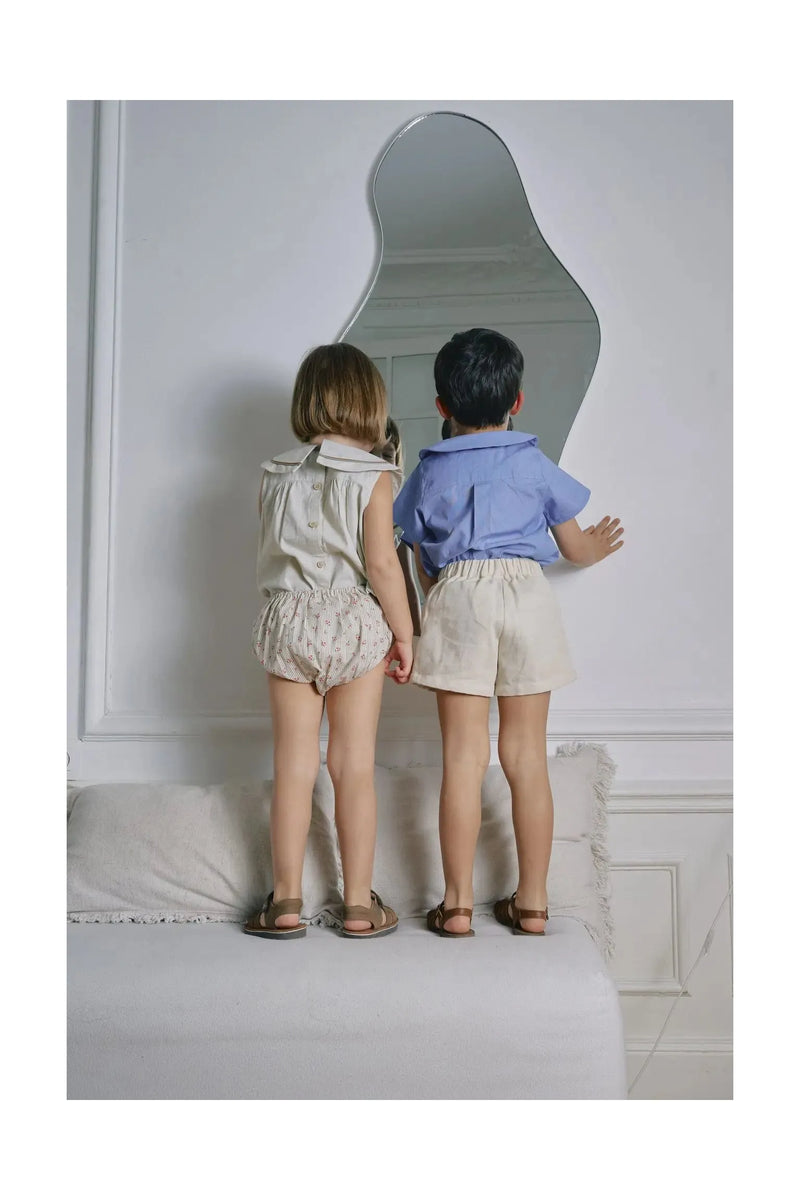 Bloomer Chaillot - Rayé Fleurs - Camel