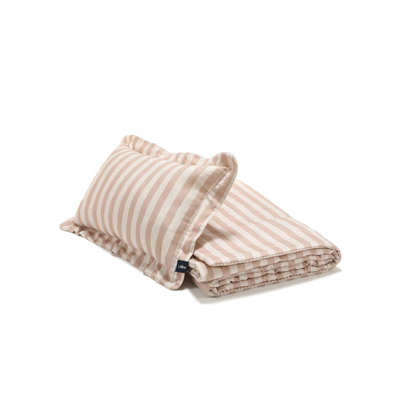 Ensemble de Literie Bamboo - Rayures Beige