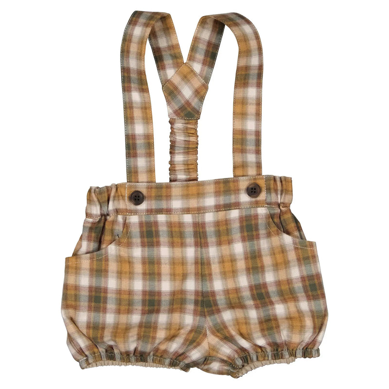 Bloomer À Bretelles Ternes - Tartan Camel