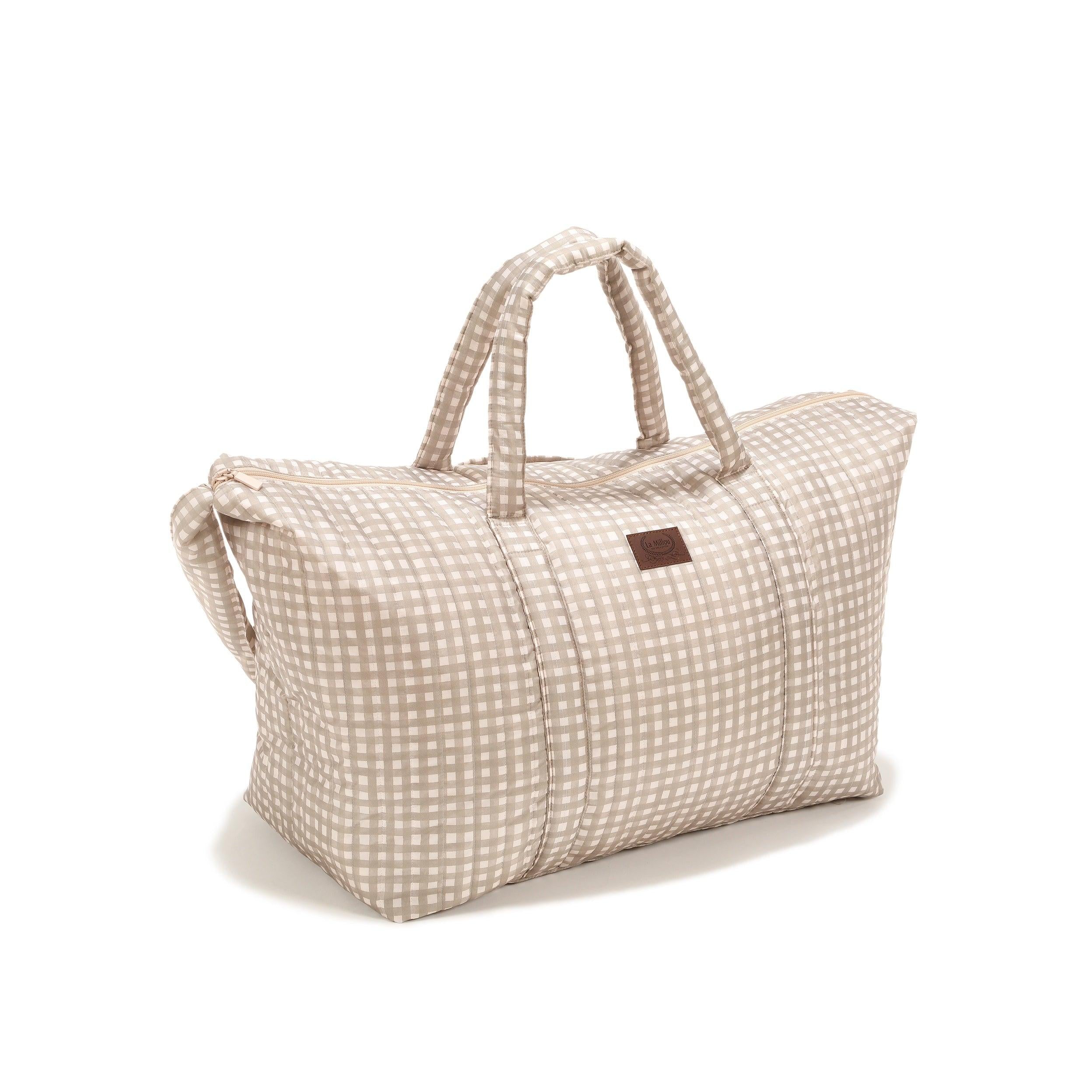 Sac Weekend Nylon - Beige Vichy