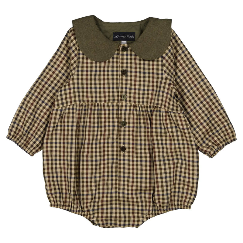 Barboteuse Bac - Vichy - Vert