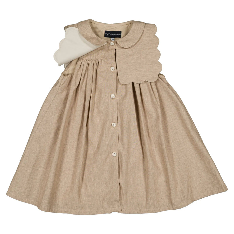 Robe Elysée - Beige Fines Rayures