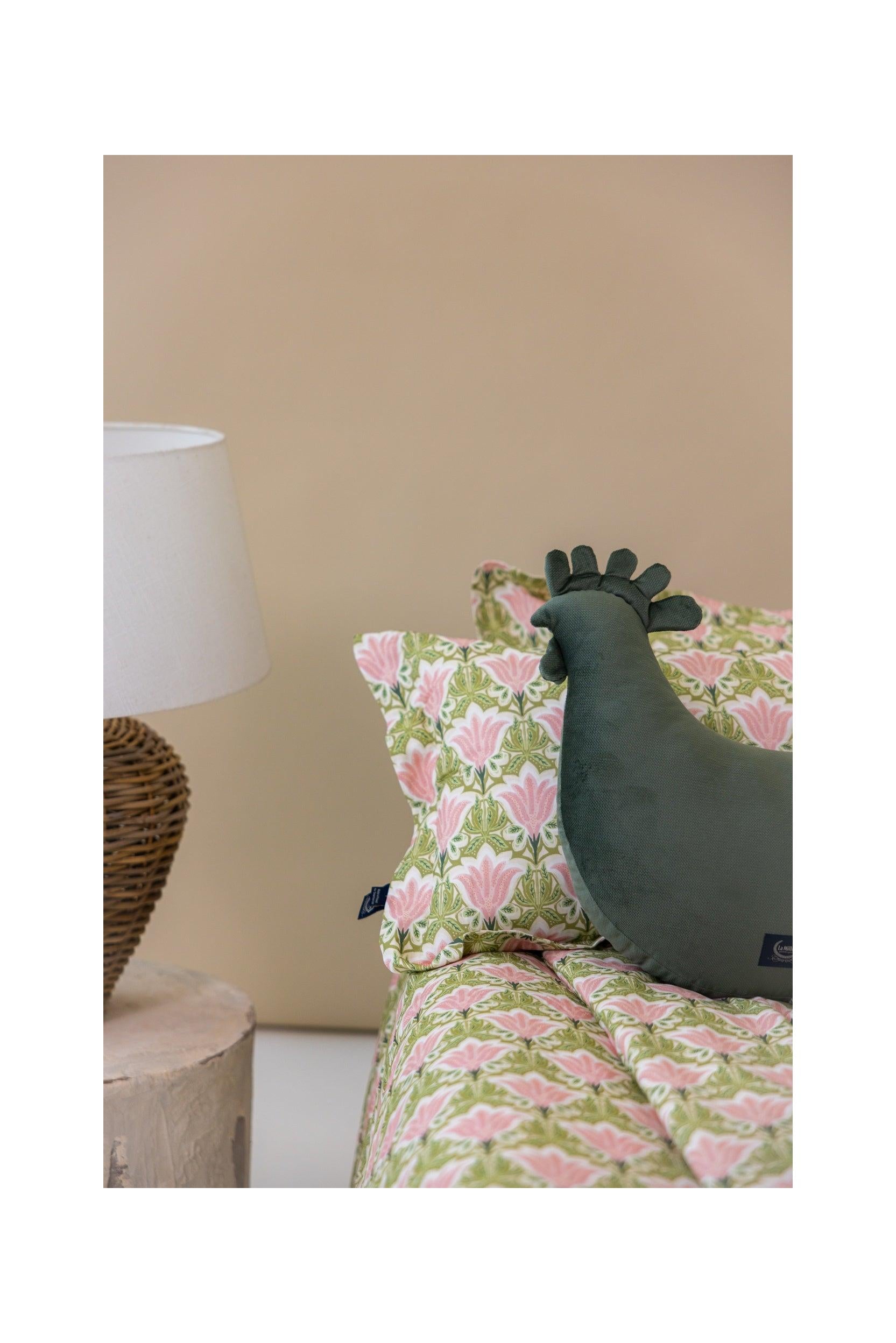 Coussin Poule de Grand-mère Dany Velvet - Kaki