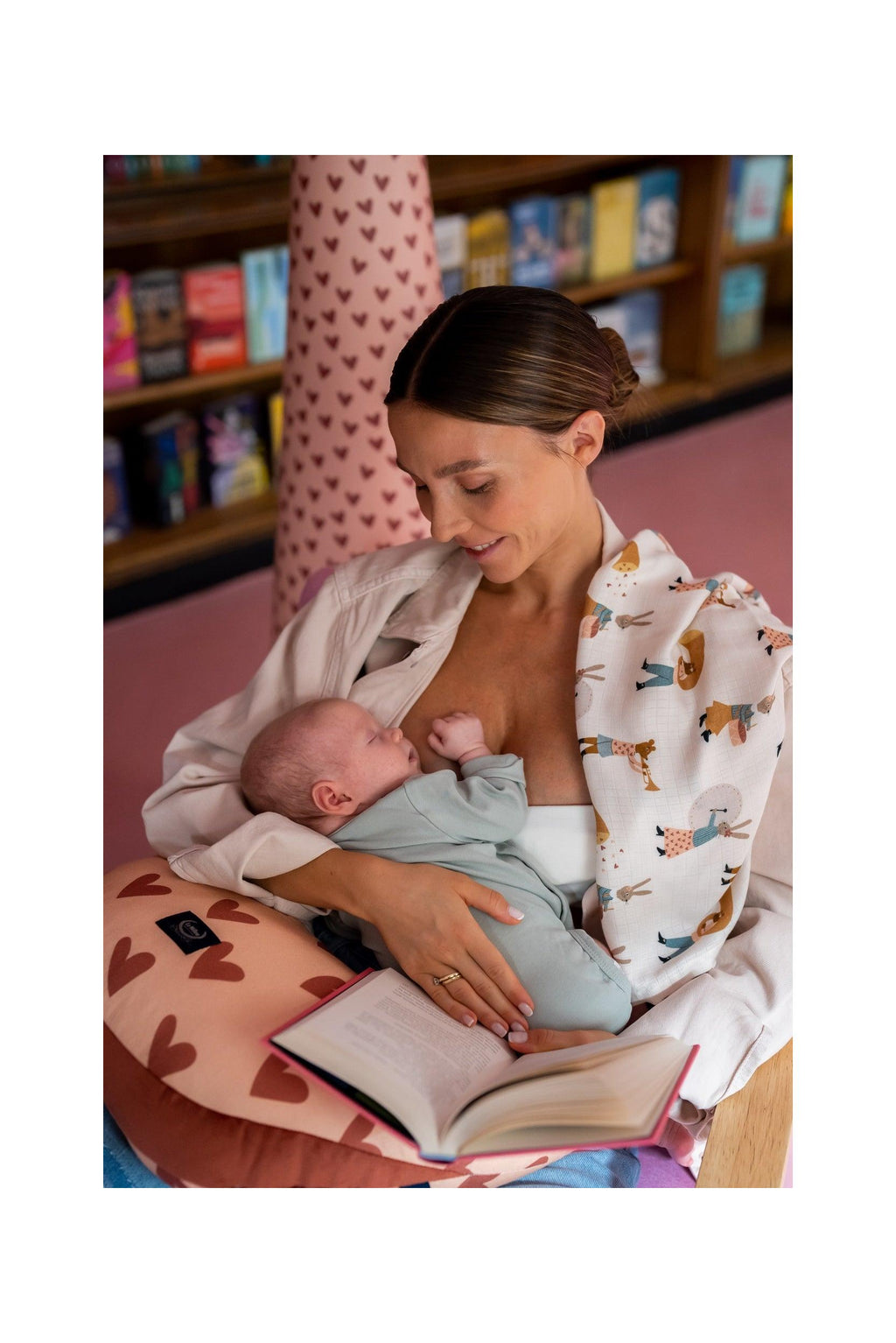 Coussin Poule de Grand-mère Dany Bamboo - Heartbeat Rose