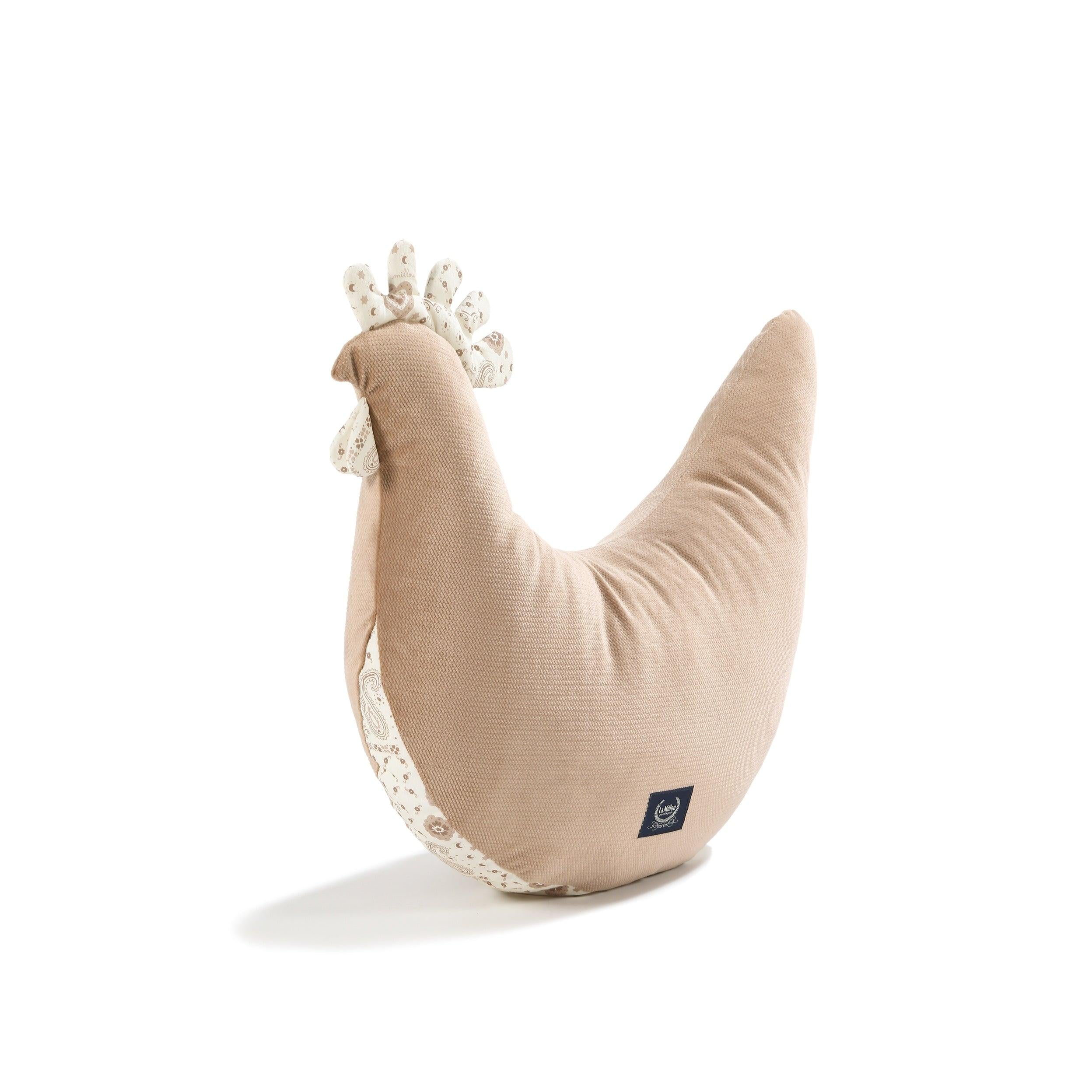 Coussin Poule de Grand-mère Dany Velvet Coton - Bandana Crème