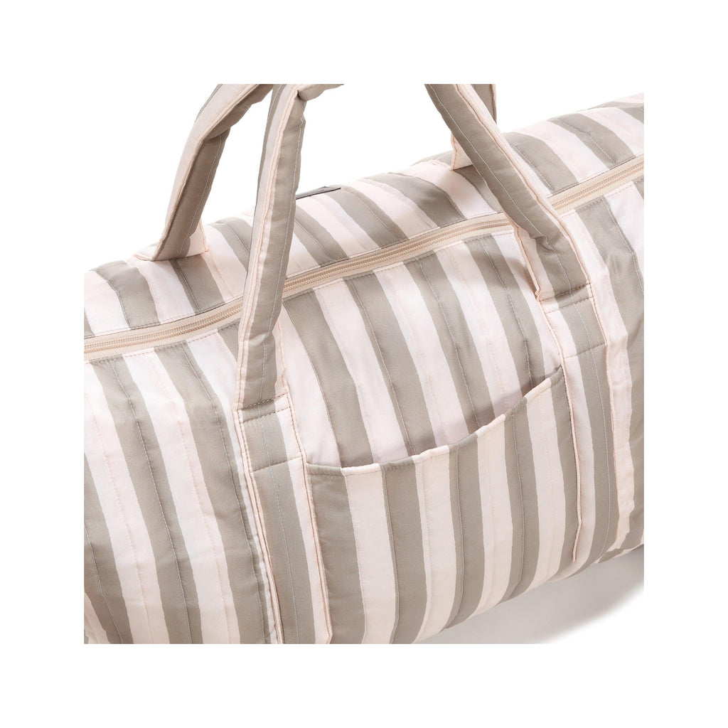 Sac Weekend Nylon - Rayures Beige