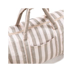 Sac Weekend Nylon - Rayures Beige