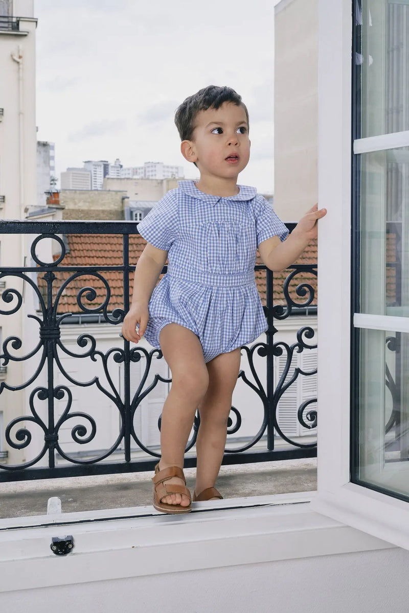 Barboteuse Foch - Vichy Bleu