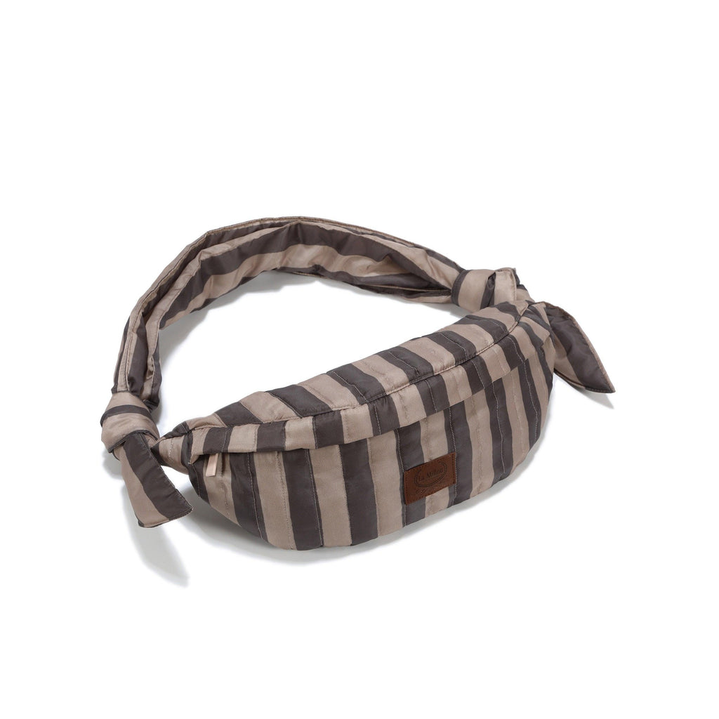 Sac Banane Nylon - Rayures Marron