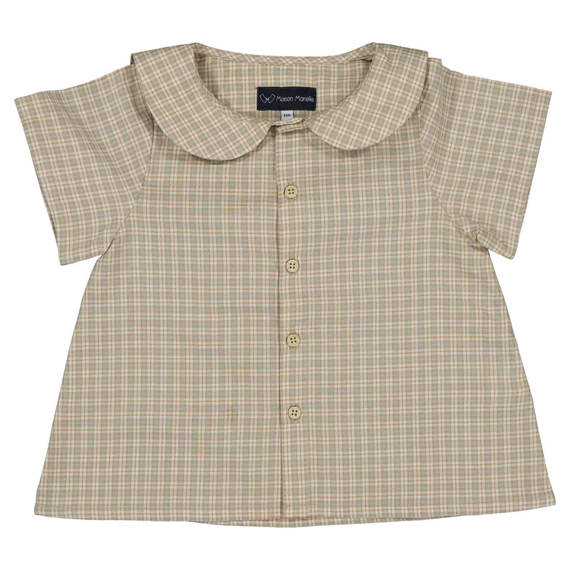 Blouse Monceau - Carreaux Vert Sauge