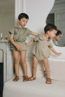 Barboteuse Bac - Carreaux Vert Sauge