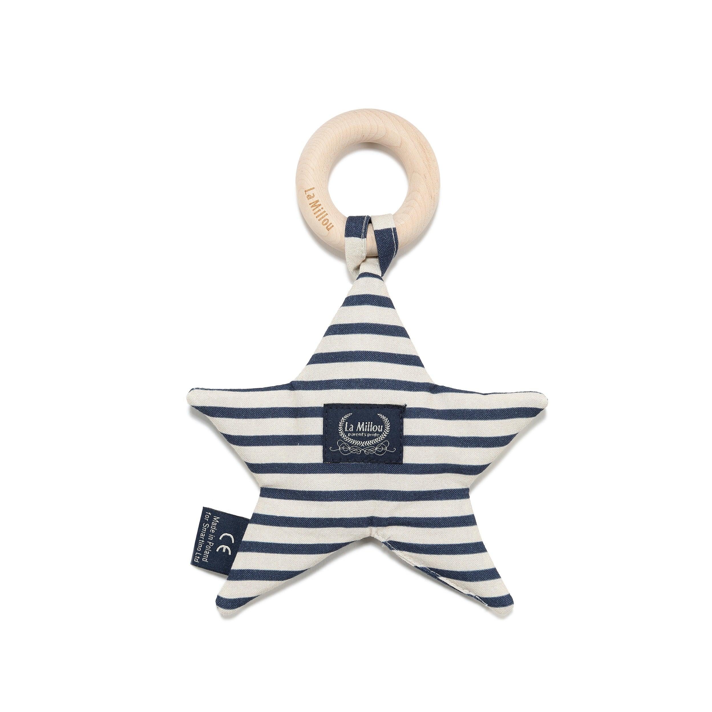 Anneau de Dentition Star Coton - Rayures Marine