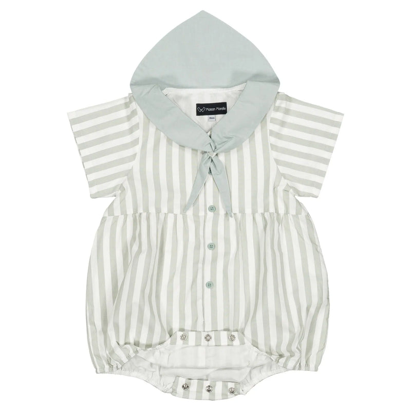 Barboteuse Roi - Rayures Menthe