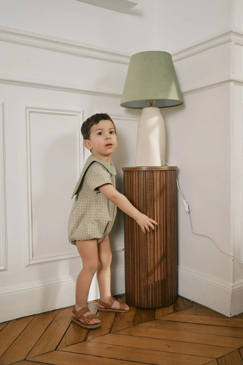 Barboteuse Bac - Carreaux Vert Sauge