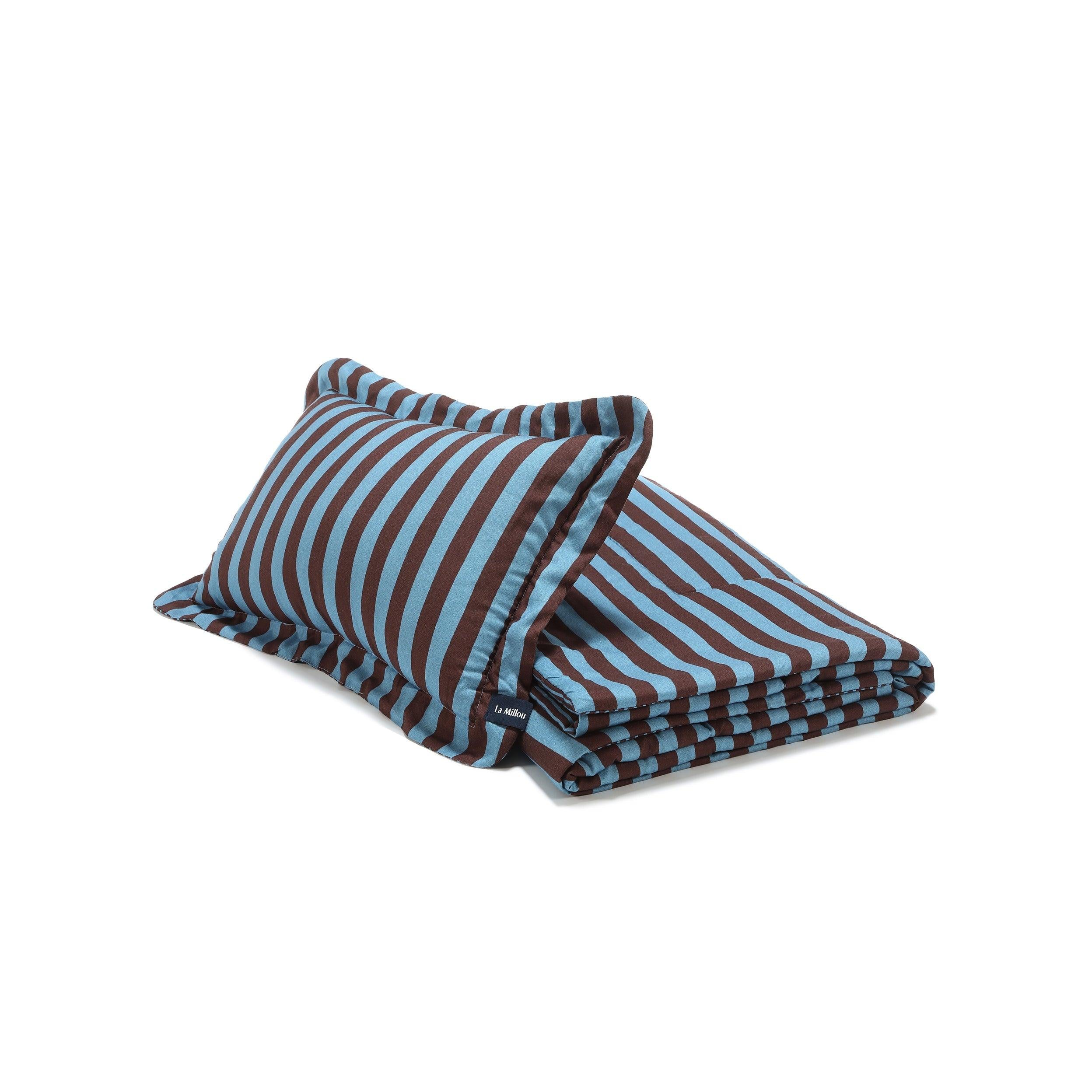 Ensemble de Literie Bamboo - Rayures Bleu