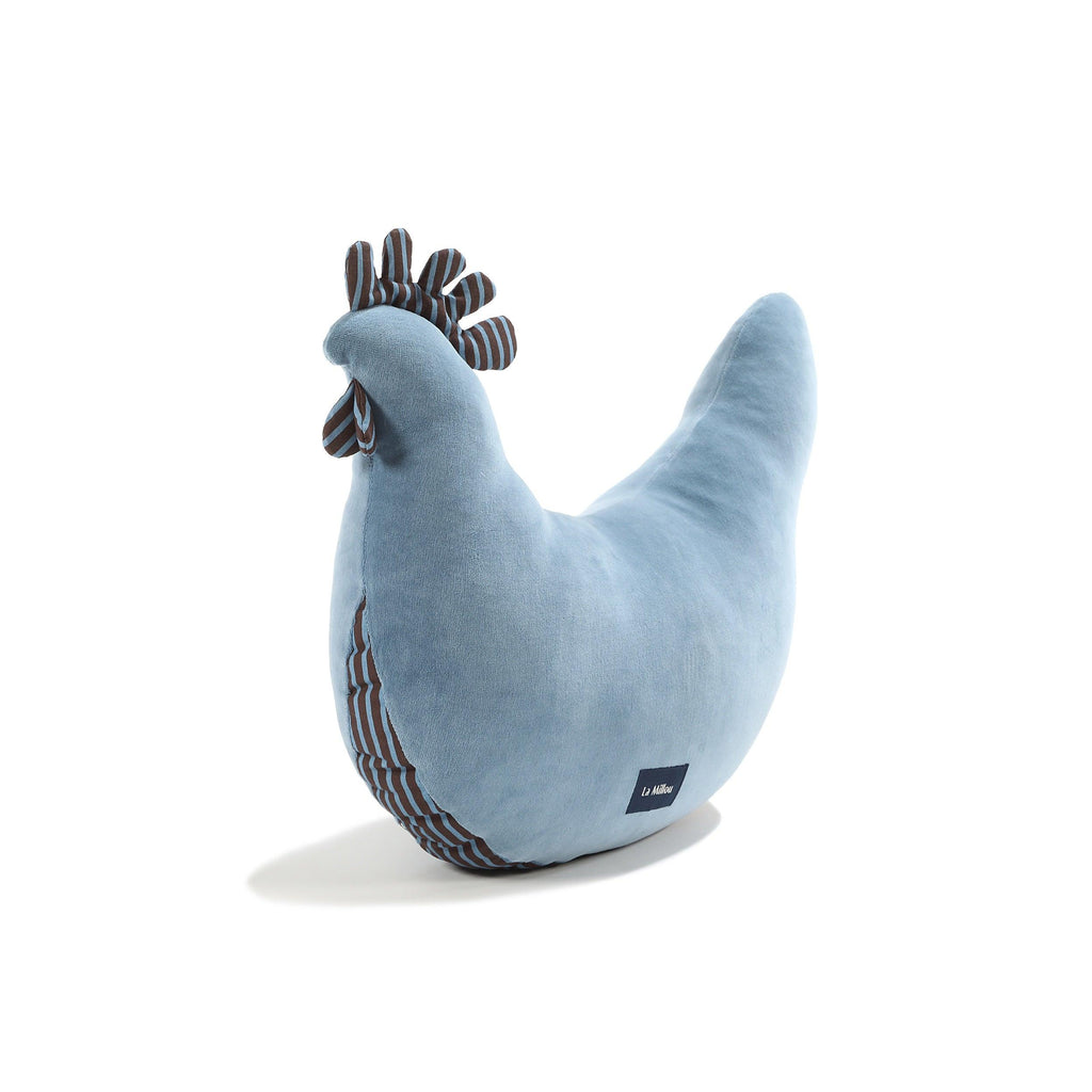 Coussin Poule de Grand-mère Dany Cotto Coton - Rayures Bleu