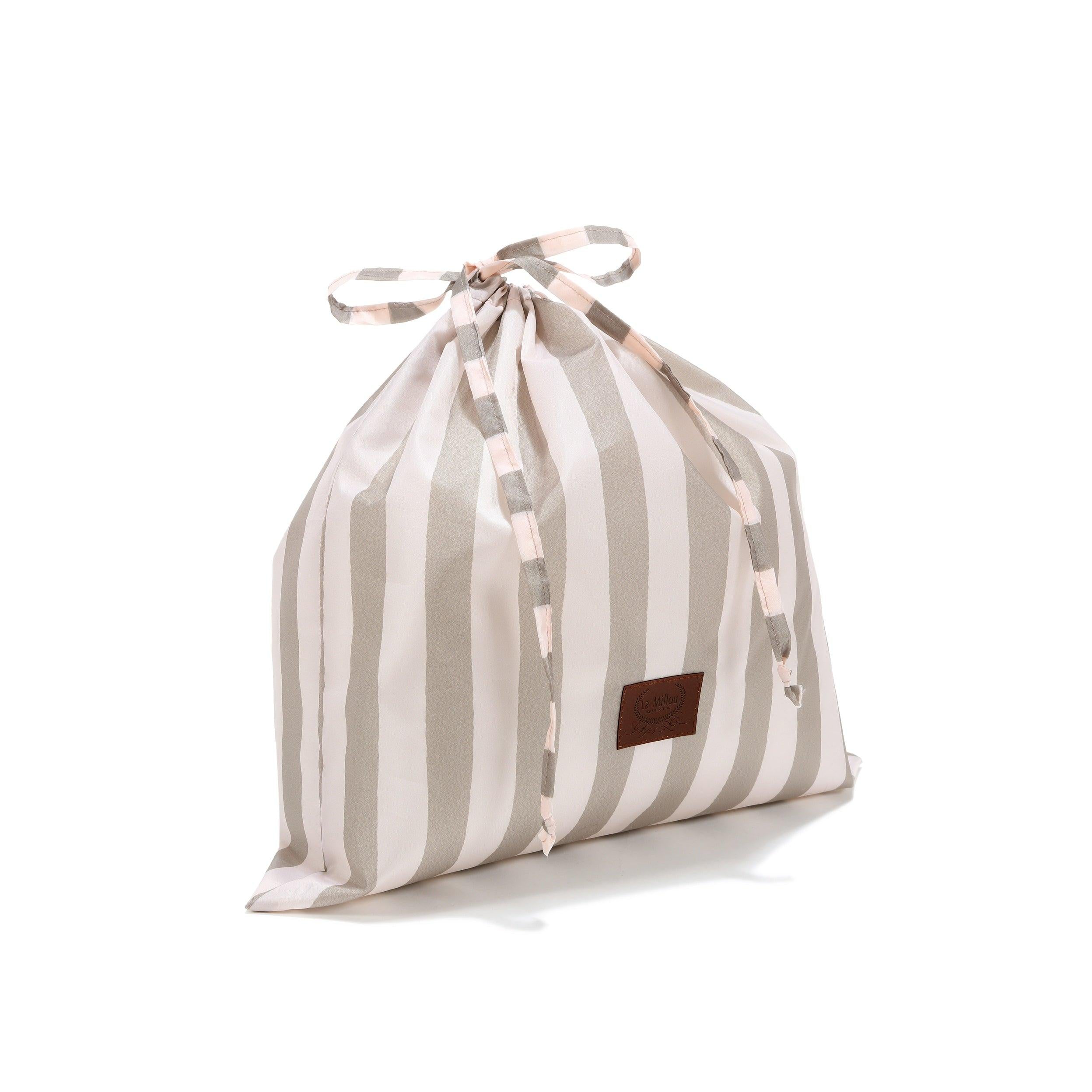 Sac Weekend Nylon - Rayures Beige