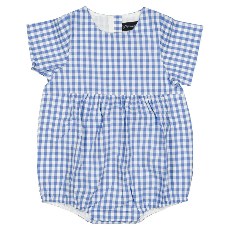 Barboteuse Bourse - Vichy Bleu Azur