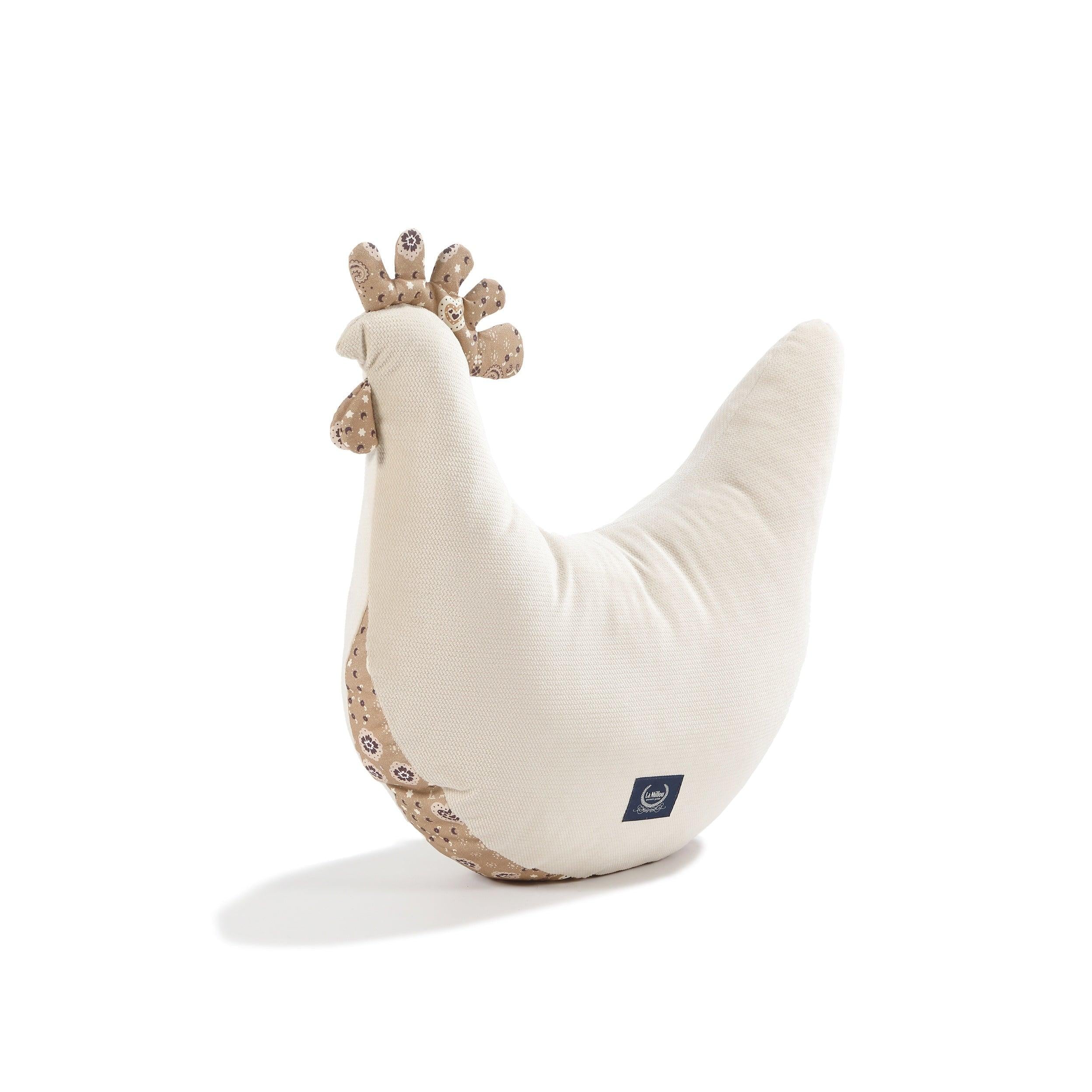 Coussin Poule de Grand-mère Dany Velvet Coton - Bandana Moka