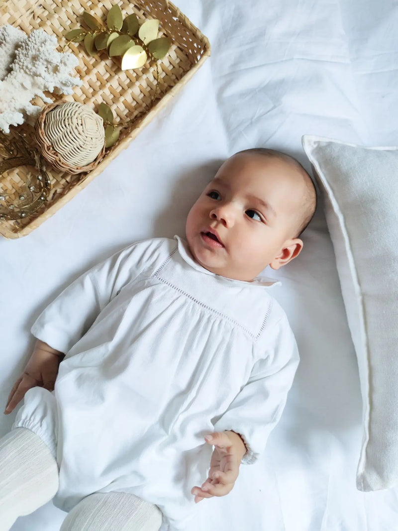 Barboteuse Jourdain - Cérémonie Velours Blanc