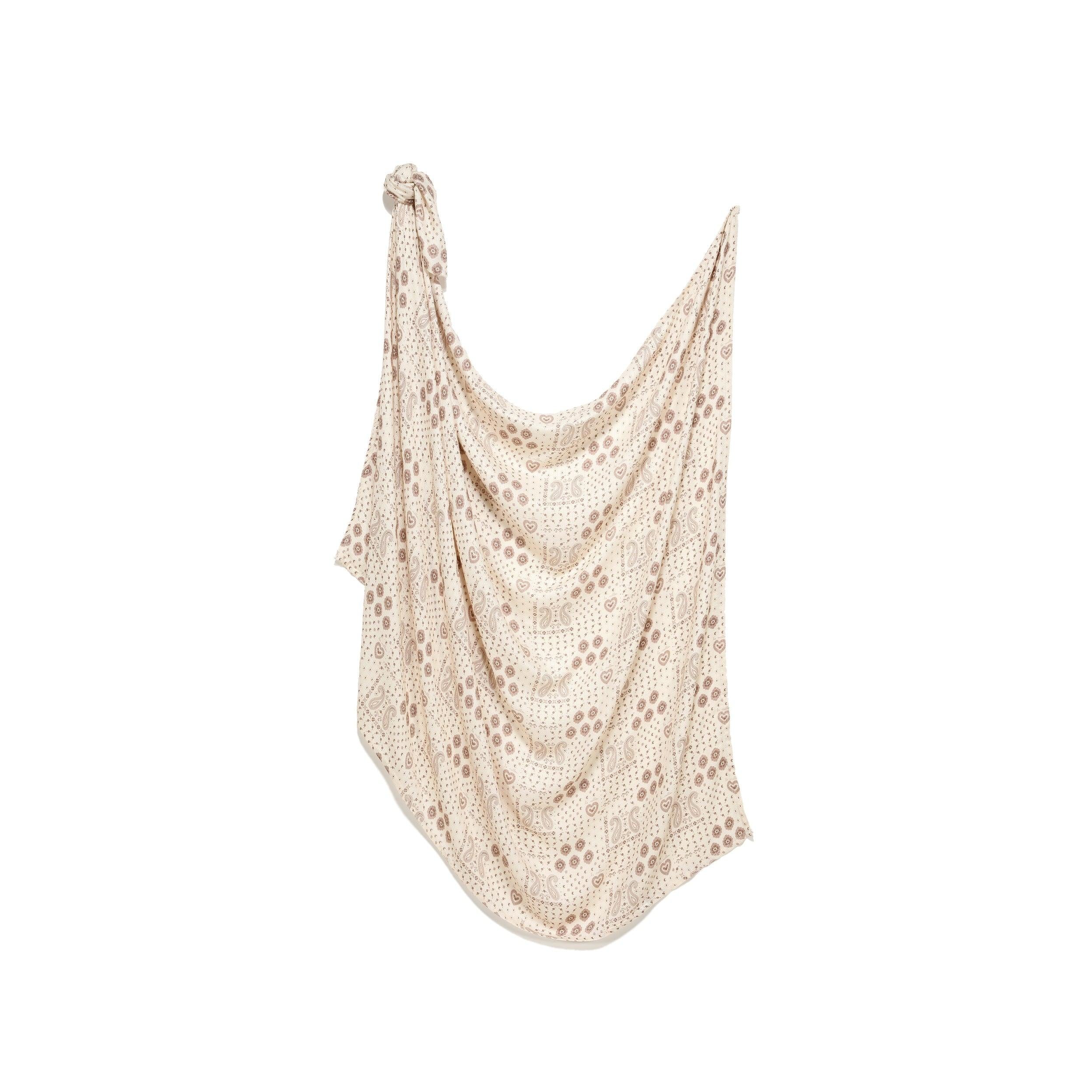 Couverture D'emmaillotage en Bambou Muslin - Bandana Crème