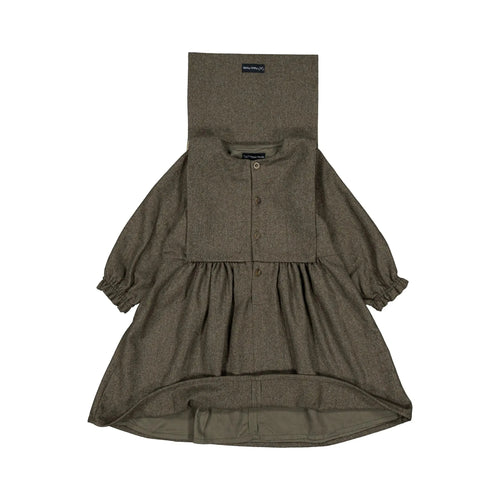 Robe Jaurès - En Lainage Vert - Gris