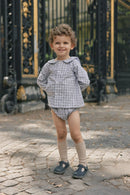 Blouse Monceau - Vichy Bleu Camel