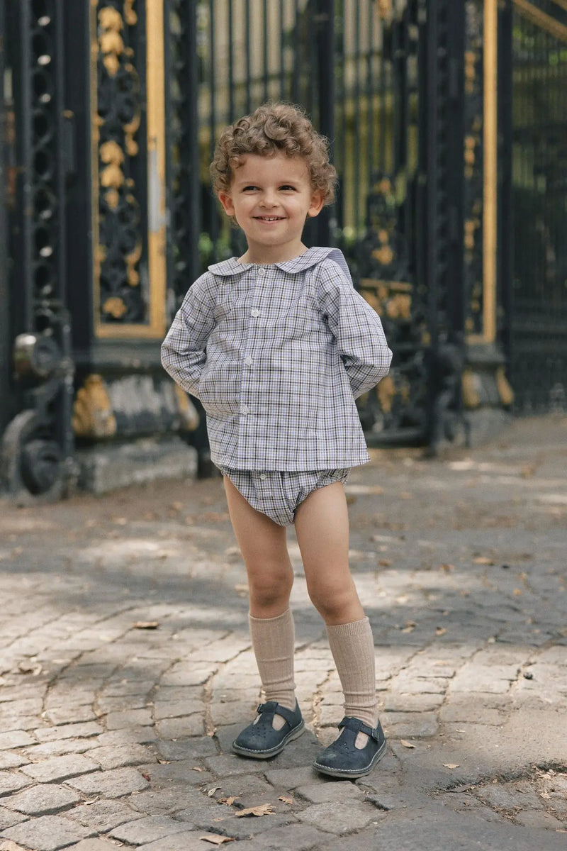 Blouse Monceau - Vichy Bleu Camel