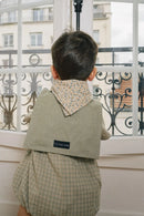Foulard Vendôme - Fleurs Camel &Vert