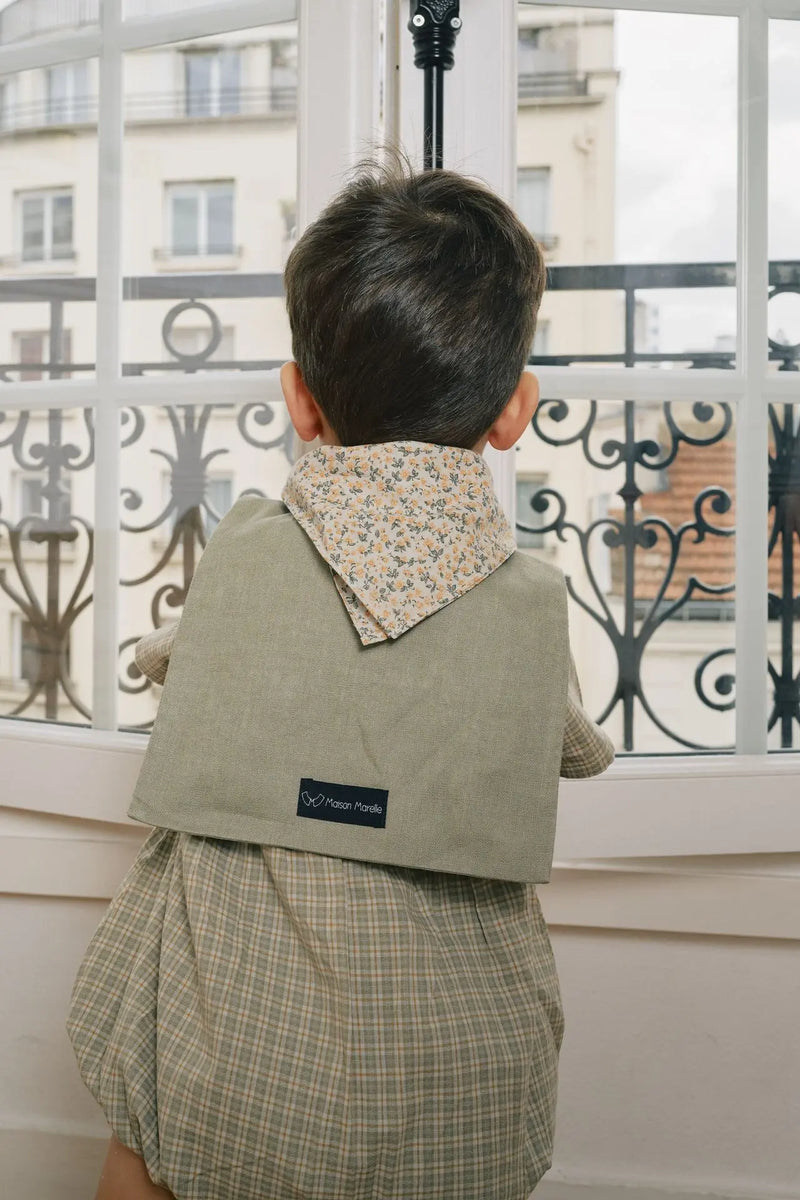 Foulard Vendôme - Fleurs Camel &Vert