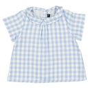 Blouse Courcelles - Vichy Bleu Double Gaze