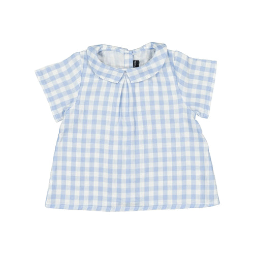 Courcelles Blouse - Blue Vichy Double Gauze
