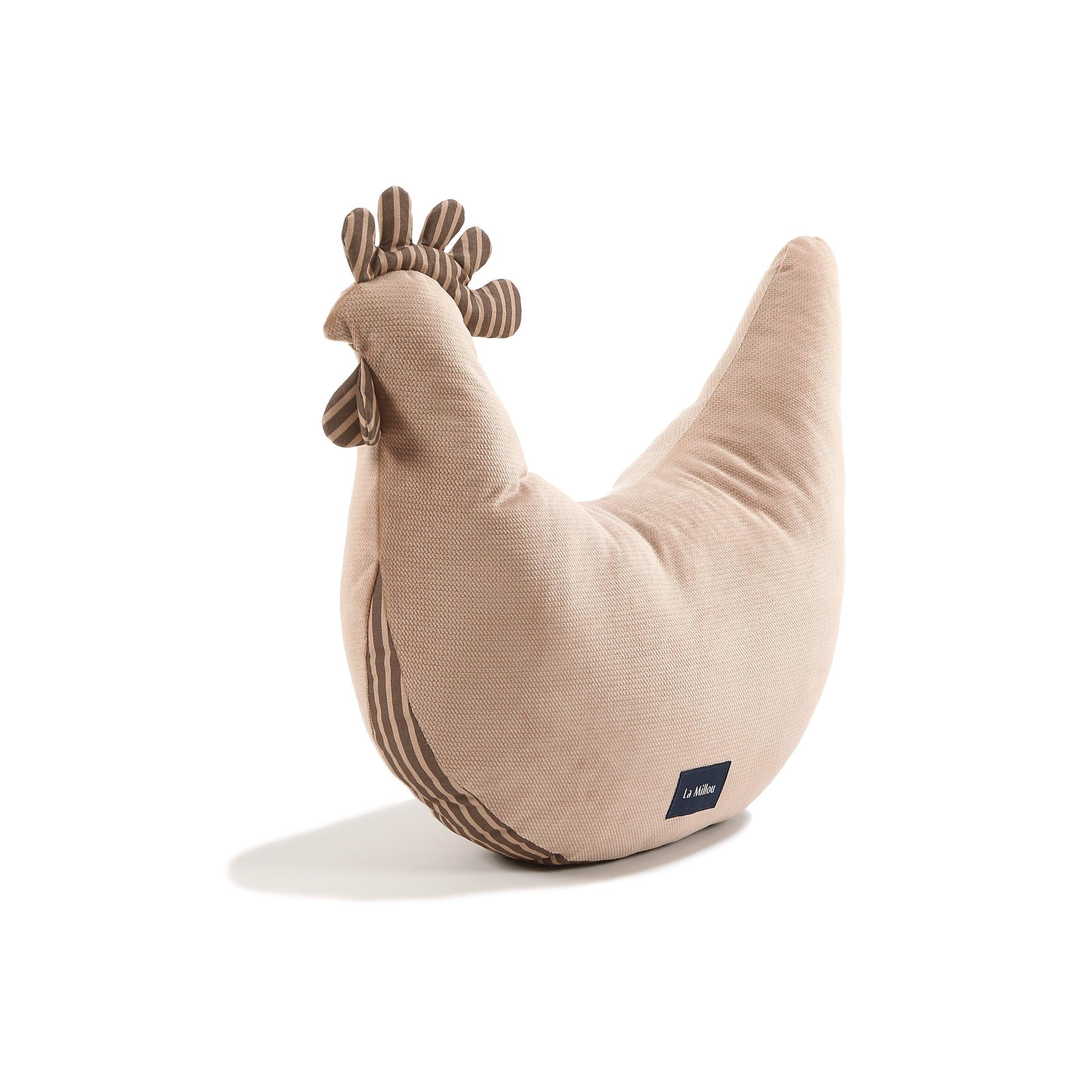 Coussin Poule de Grand-mère Dany Velvet Coton - Rayures Marron