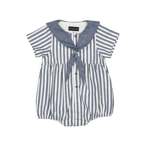Cambon Romper - Dark Blue Striped