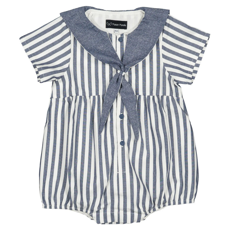 Barboteuse Cambon - Rayé Bleu Foncé