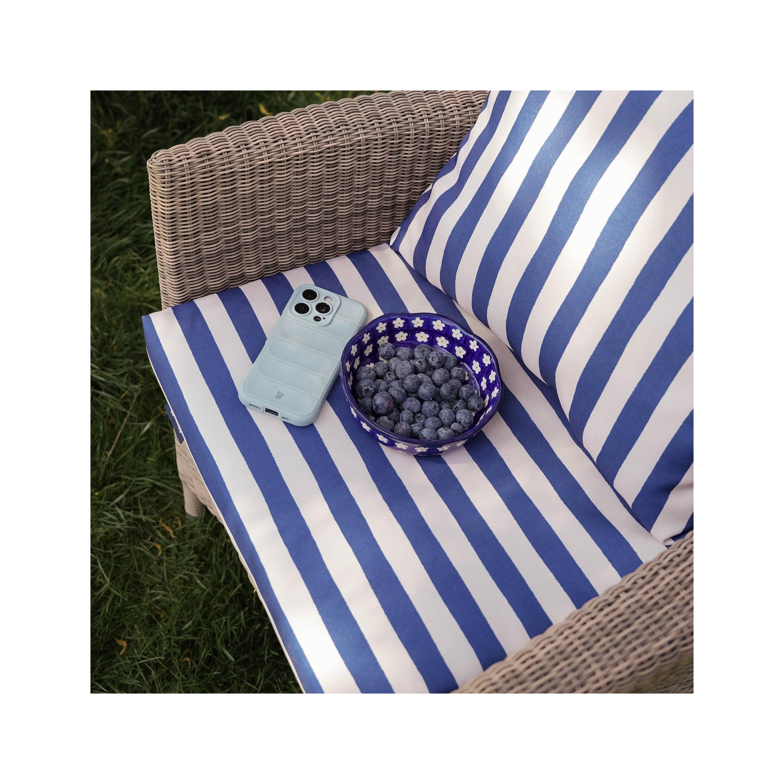 Coussin D’assise pour Jardin - Rayures Marine