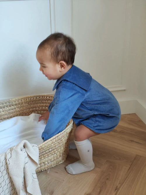 Barboteuse Hoche - Velours - Bleu