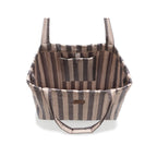 Sac Shopper en Nylon - Rayures Marron