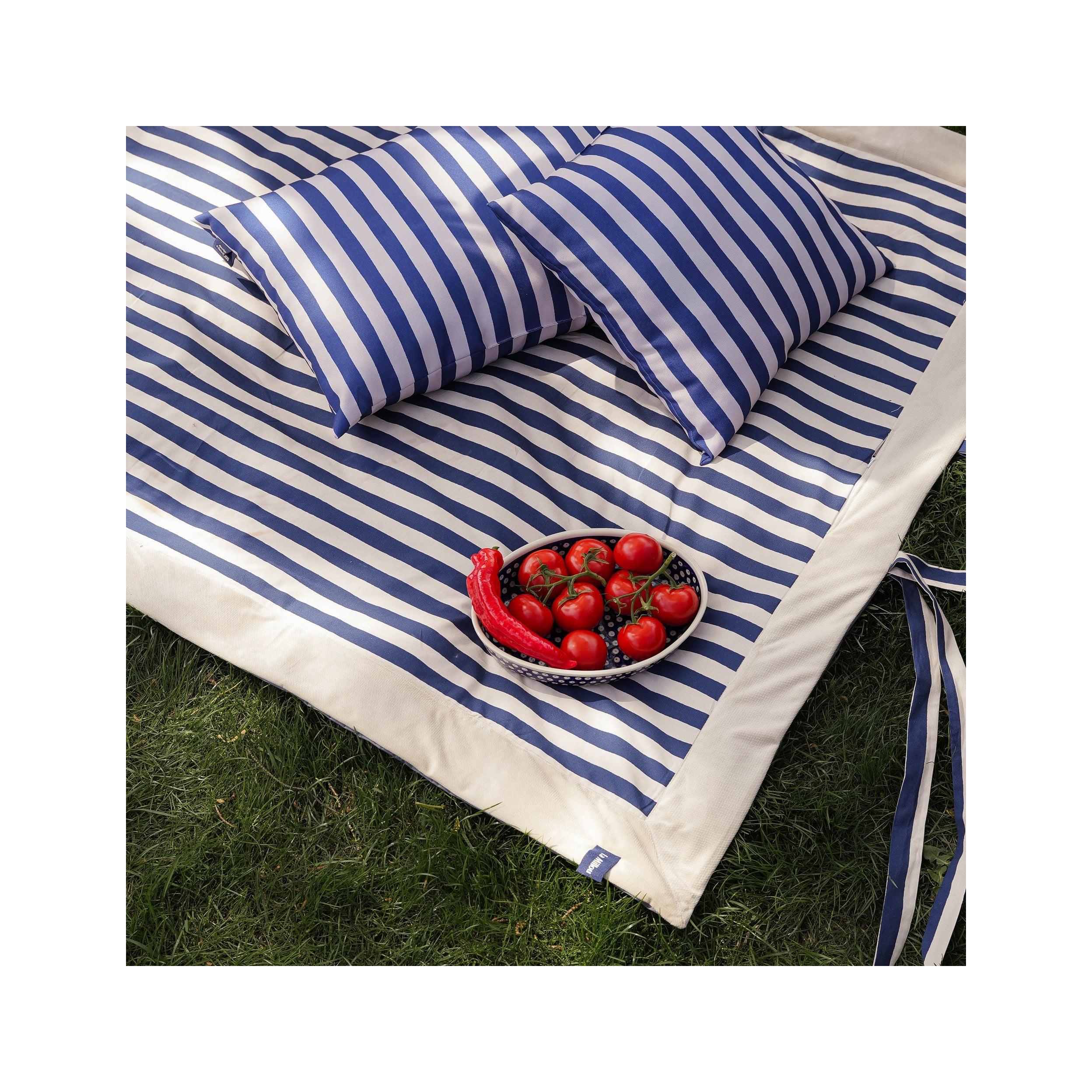 Couverture de Pique-nique - Rayures Marine