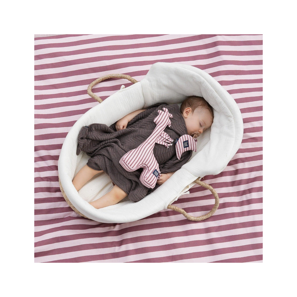 Hochets Girafe Coton - Rayures Rose