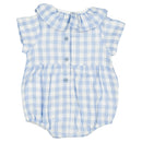 Barboteuse Dupleix - Double Gaze Vichy Bleu