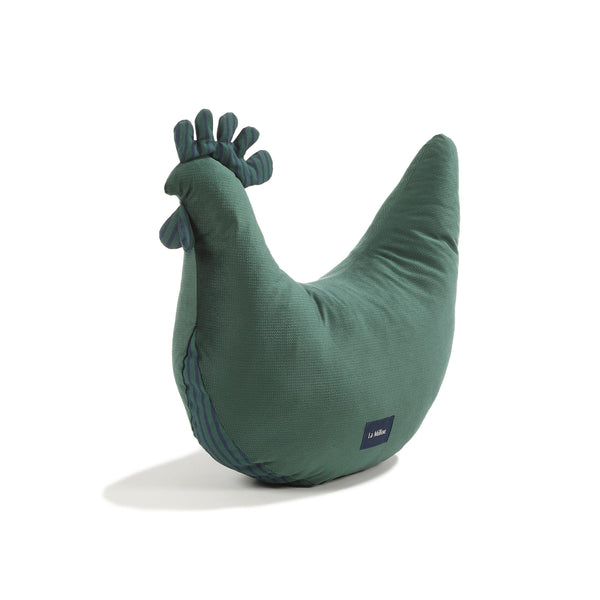 Coussin Poule de Grand-mère Dany Velvet Coton - Rayures Vert