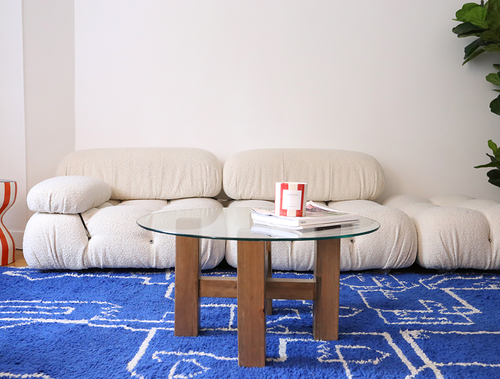 Table Basse En Bois Et Plateau Verre - 80cm