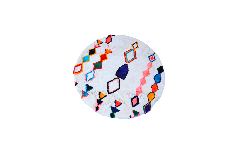 Tapis Berbère Rond Coloré - 152cm