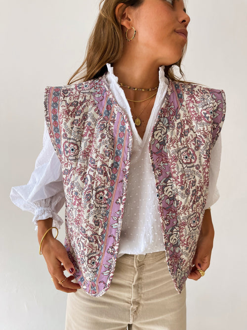 Gilet Flowers Pink