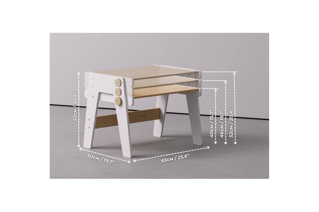 Duo Table & Chaise Évolutives – Blanc