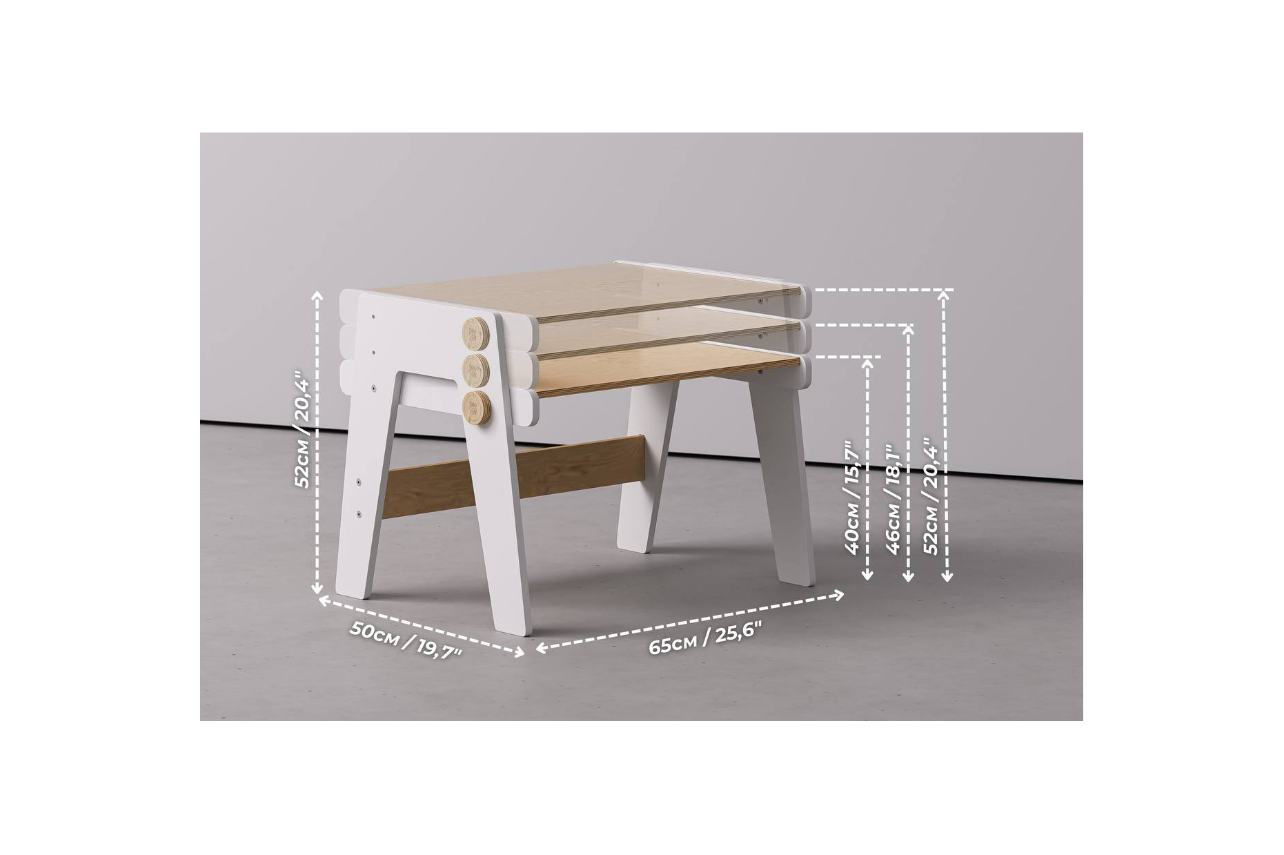 Duo Table & Chaise Évolutives – Blanc