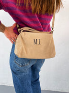 Grand Sac Bandoulière En Daim Beige