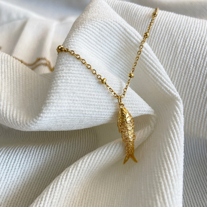 Pez Necklace - Long Necklace - Gold Or Silver